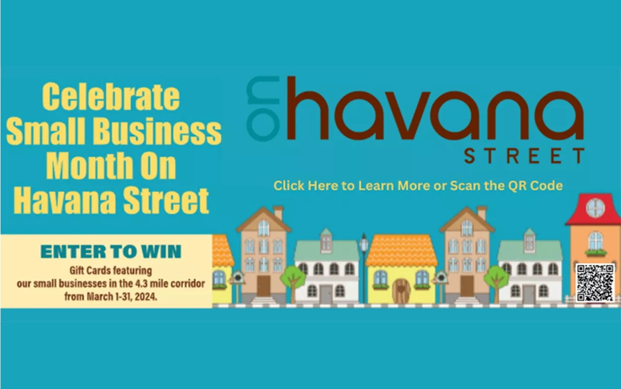 Enter to win gift cards featuring Havana Street businesses in honor of Small Business Month