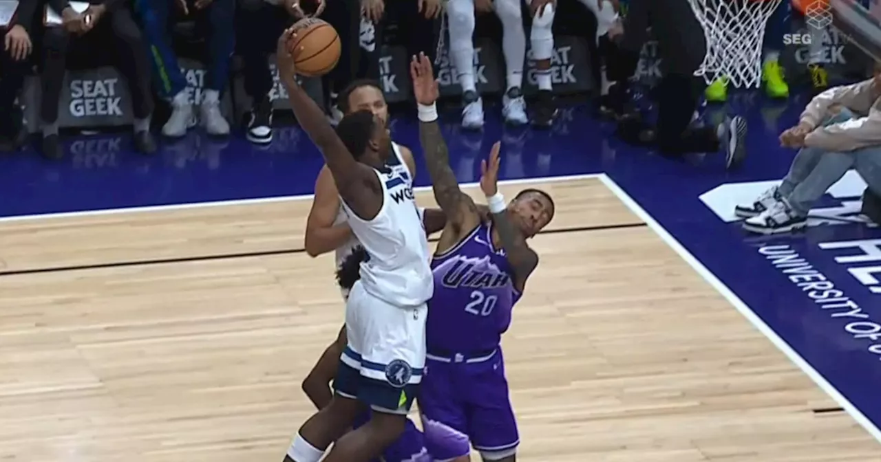 Anthony Edwards throws down huge dunk over John Collins in Timberwolves' win against Jazz