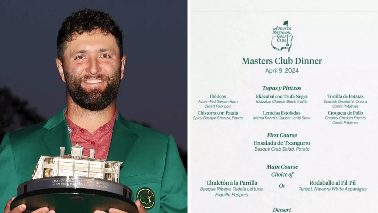 ‘Best ever’: Rave reviews for Masters champ’s epic Spanish feast menu choice