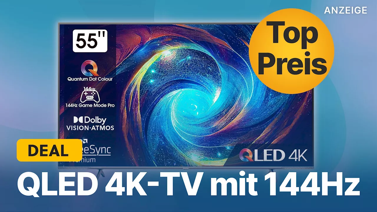 QLED-TV im Amazon Oster-Angebot: 4K-Fernseher mit 144Hz & 55 Zoll zum Schnäppchenpreis sichern!