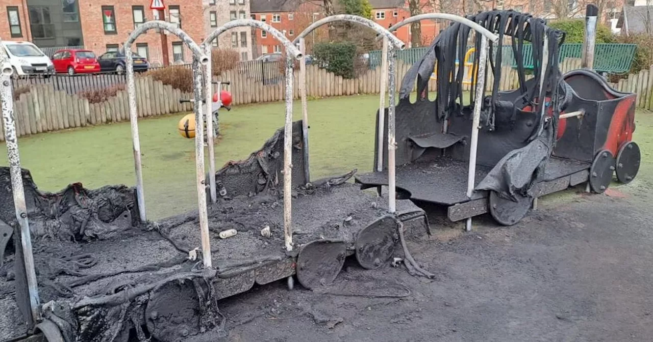 Vandals torch Glasgow playground in broad daylight causing £25k of damage