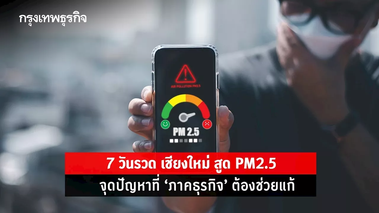 PM2.5เชียงใหม่ สูดฝุ่นพิษเข้าปอด 7 วันรวด จุดปัญหาที่ 'ภาคเอกชน'ต้องช่วยแก้