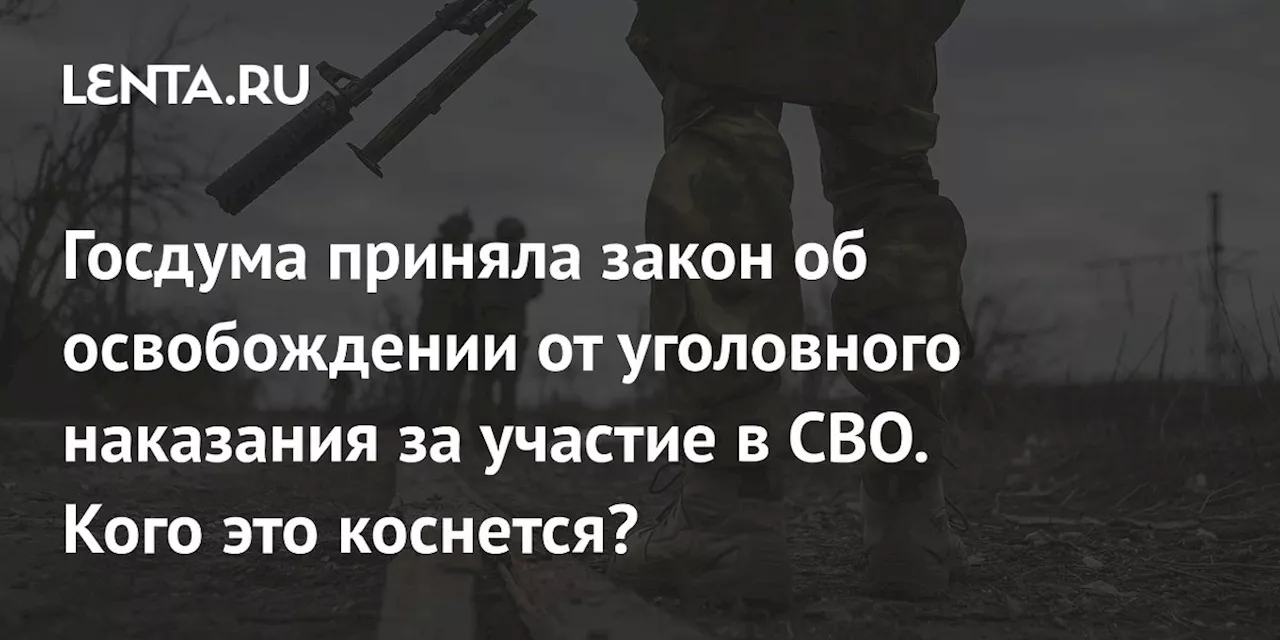 Госдума приняла закон об освобождении от уголовного наказания за участие в СВО. Кого это коснется?