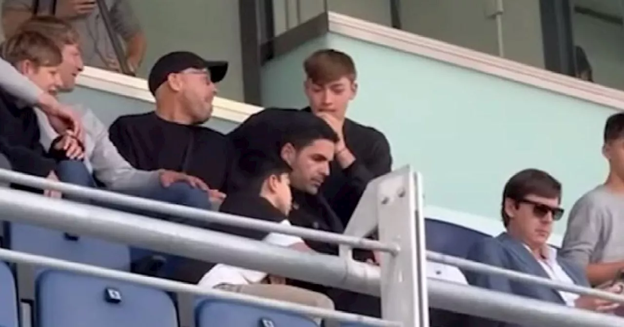 Arsenal manager Mikel Arteta spotted at Real Madrid Under-19s derby against Atletico Madrid