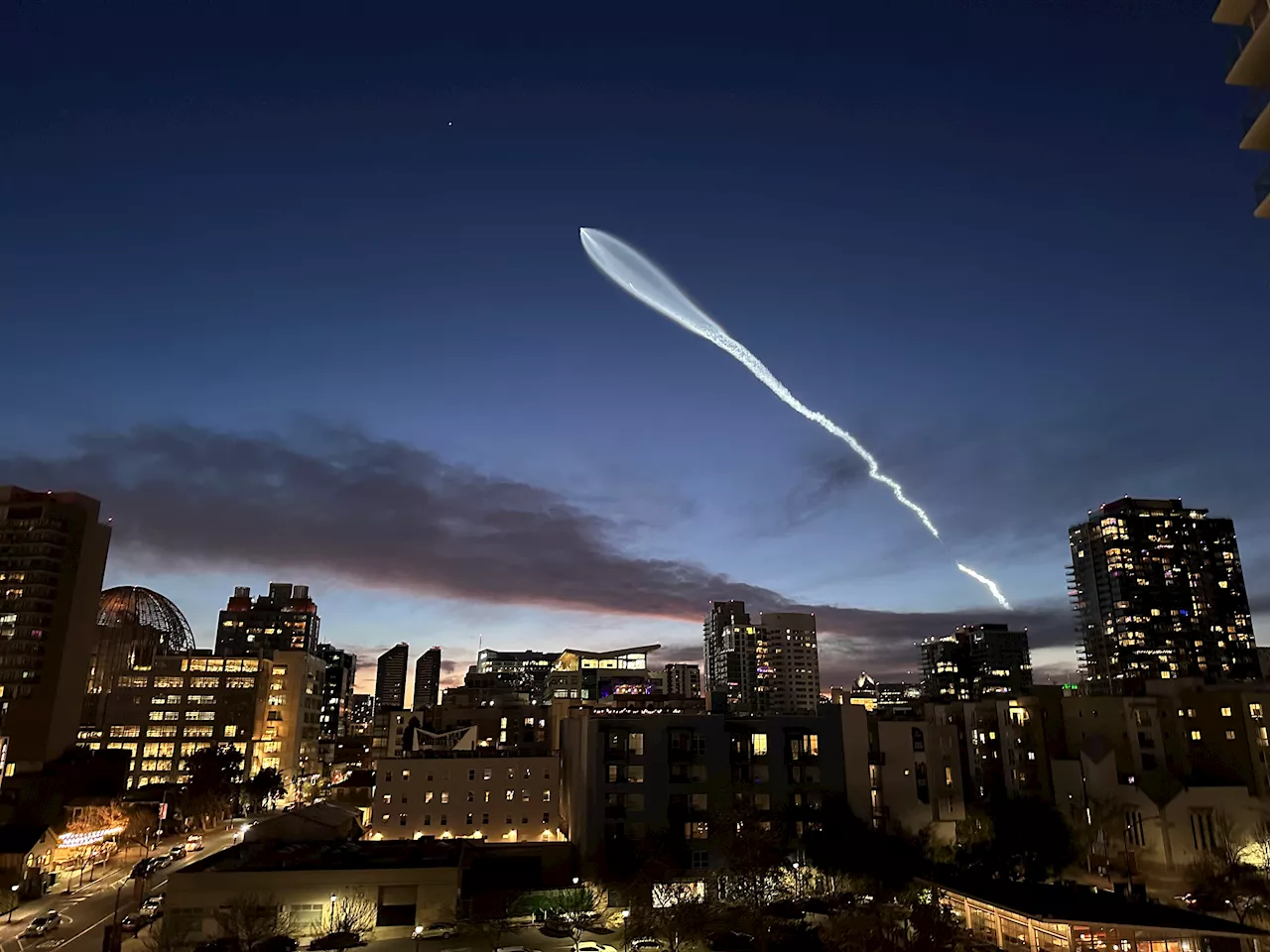 PHOTOS: San Diego residents gaze up in awe as SpaceX rocket dazzles SoCal sky