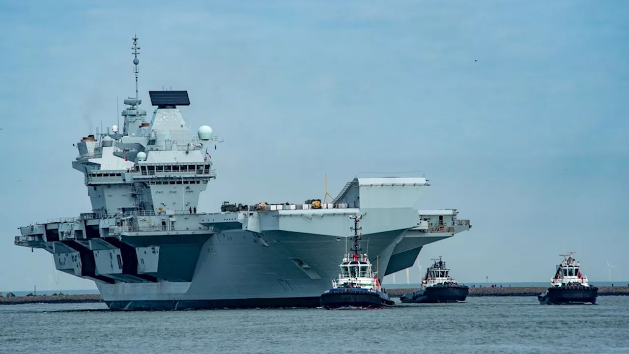 Gigantisch Brits vliegdekschip aangekomen in haven Rotterdam