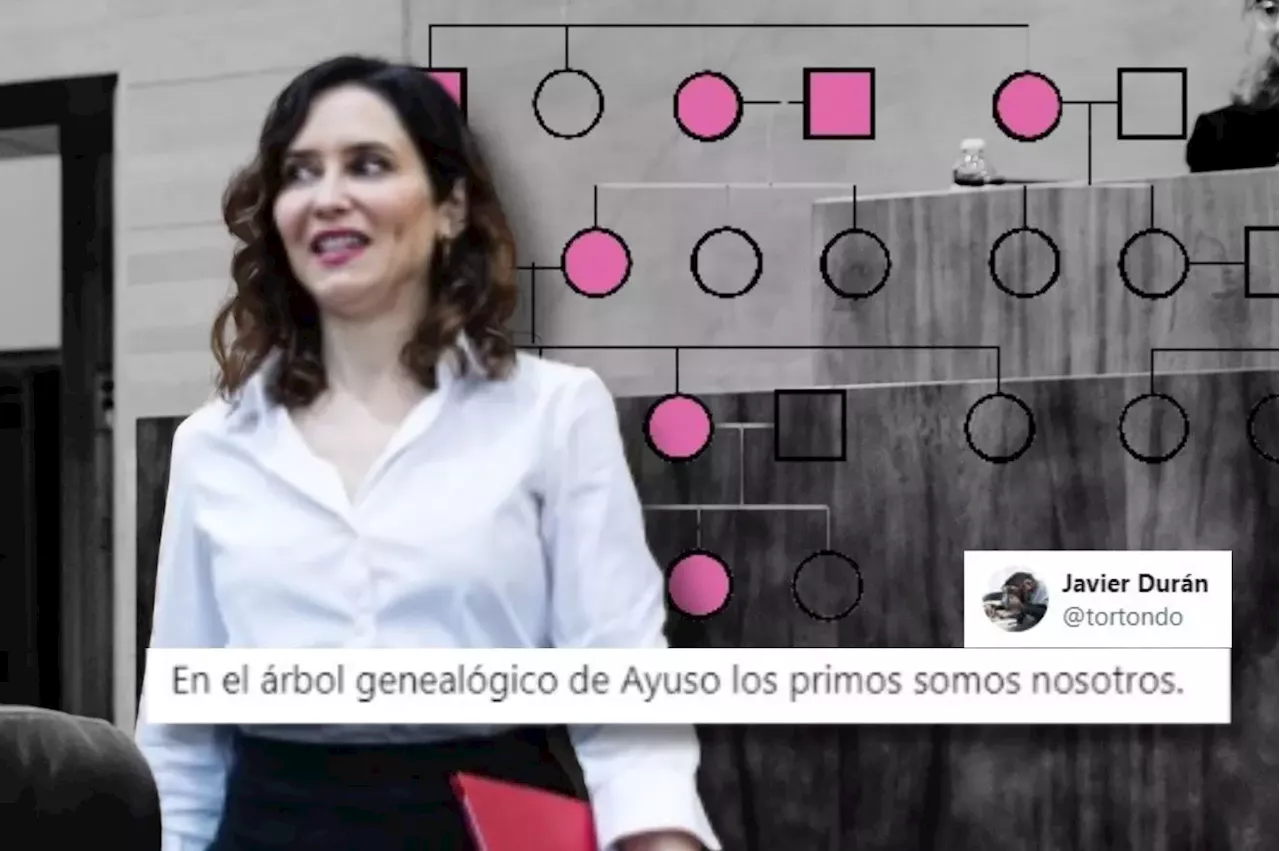 Las redes se mofan con los escándalos del 'árbol genealógico' de Ayuso: 'Los primos somos nosotros'