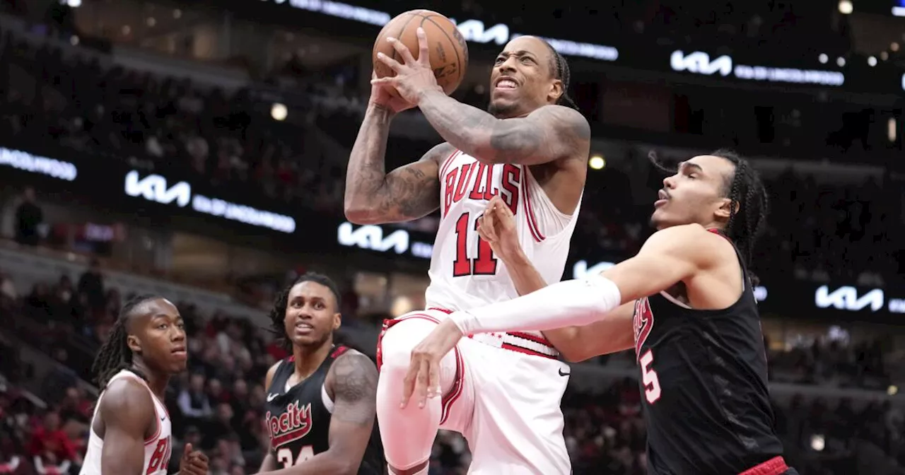 DeRozan anota 28 puntos y los Bulls superan 110-107 a los Trail Blazers