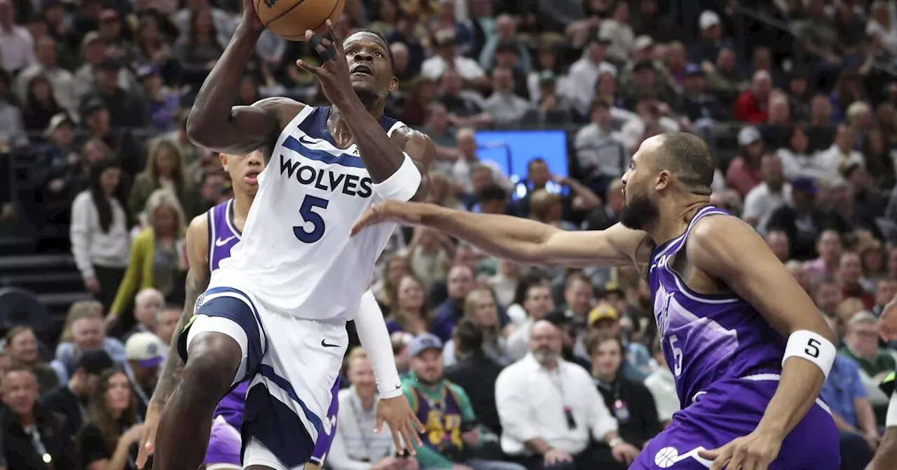 Edwards anota 32 puntos para liderar triunfo de Timberwolves por 114-104 sobre Utah