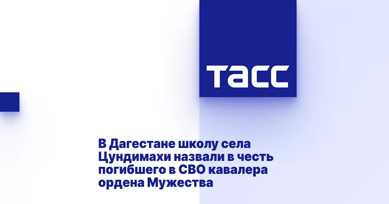 В Дагестане школу села Цундимахи назвали в честь погибшего в СВО кавалера ордена Мужества