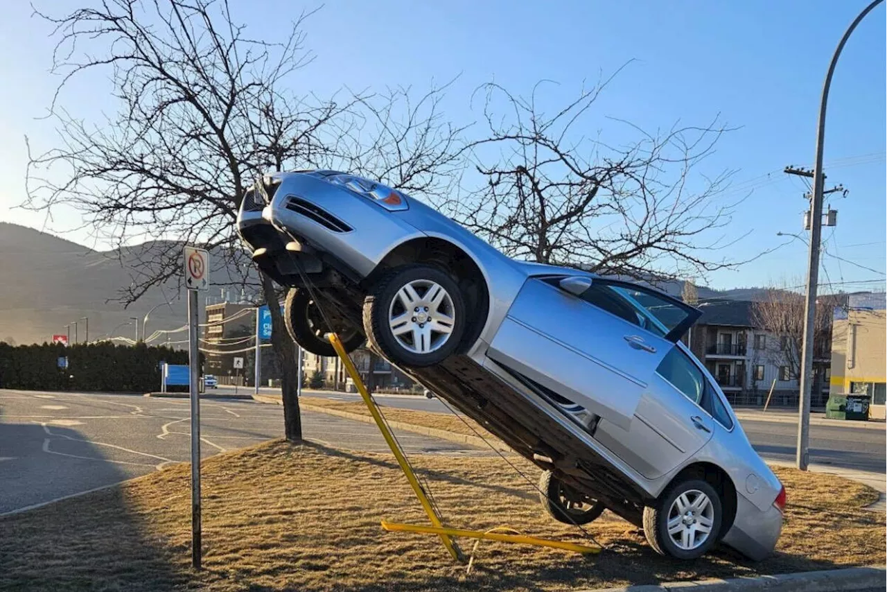 How a car ended up high wired in Vernon