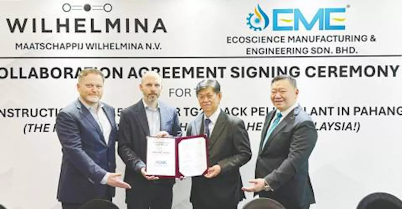 Dutch company Wilhelmina to build US$60m TG2 black pellet plant in Pahang