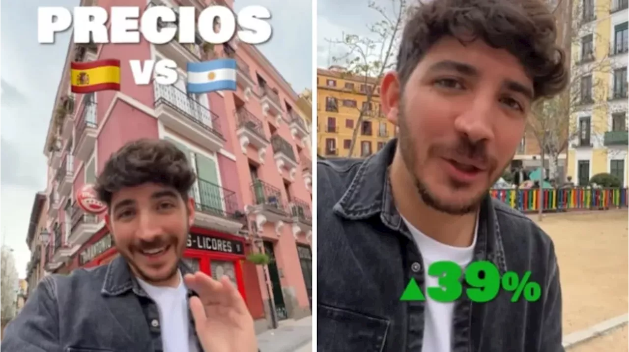 Un influencer que vive en Madrid fue al supermercado, comparó los precios con Argentina y quedó en SHOCK