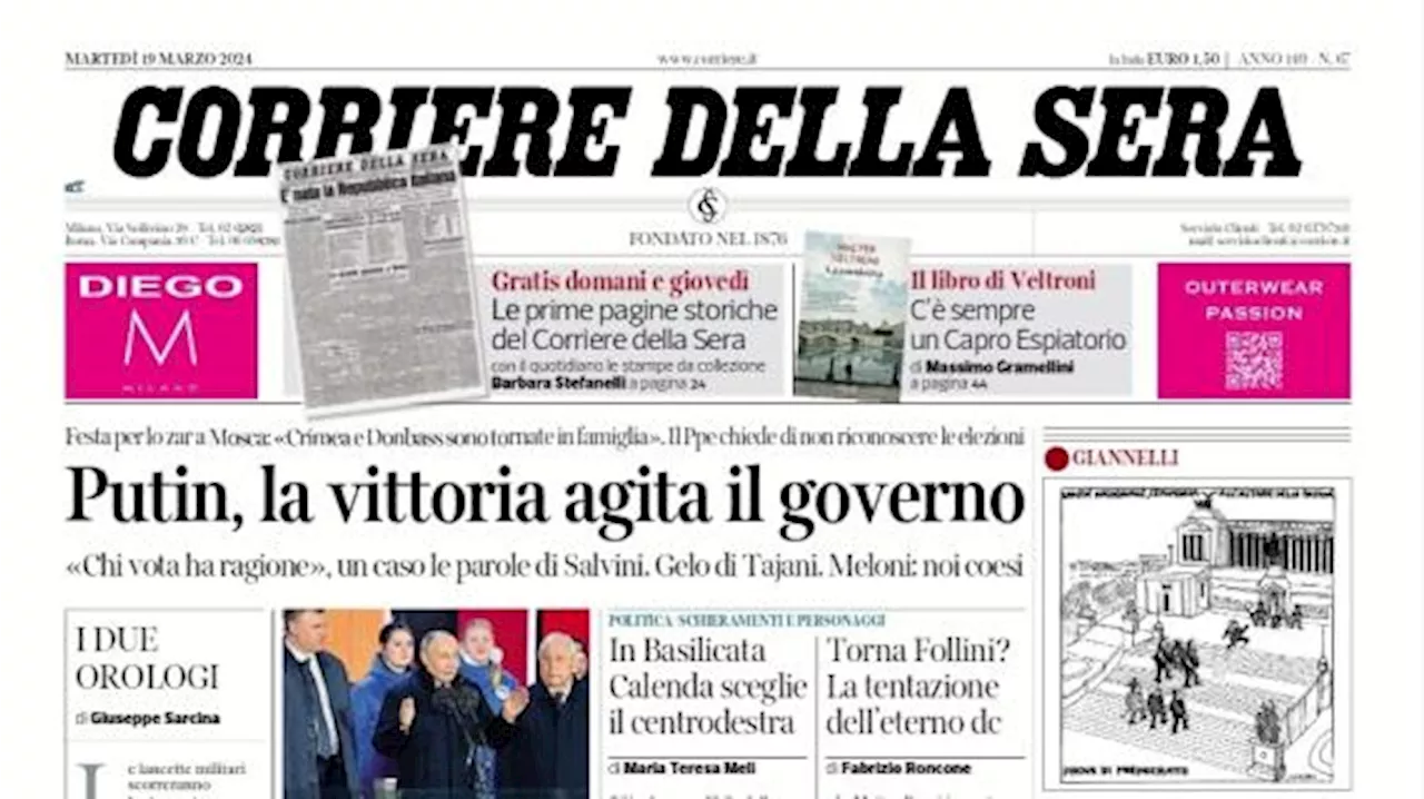 L'apertura del CorSera recita: 'L'Italia esclude Acerbi, accusato di insulti razzisti'