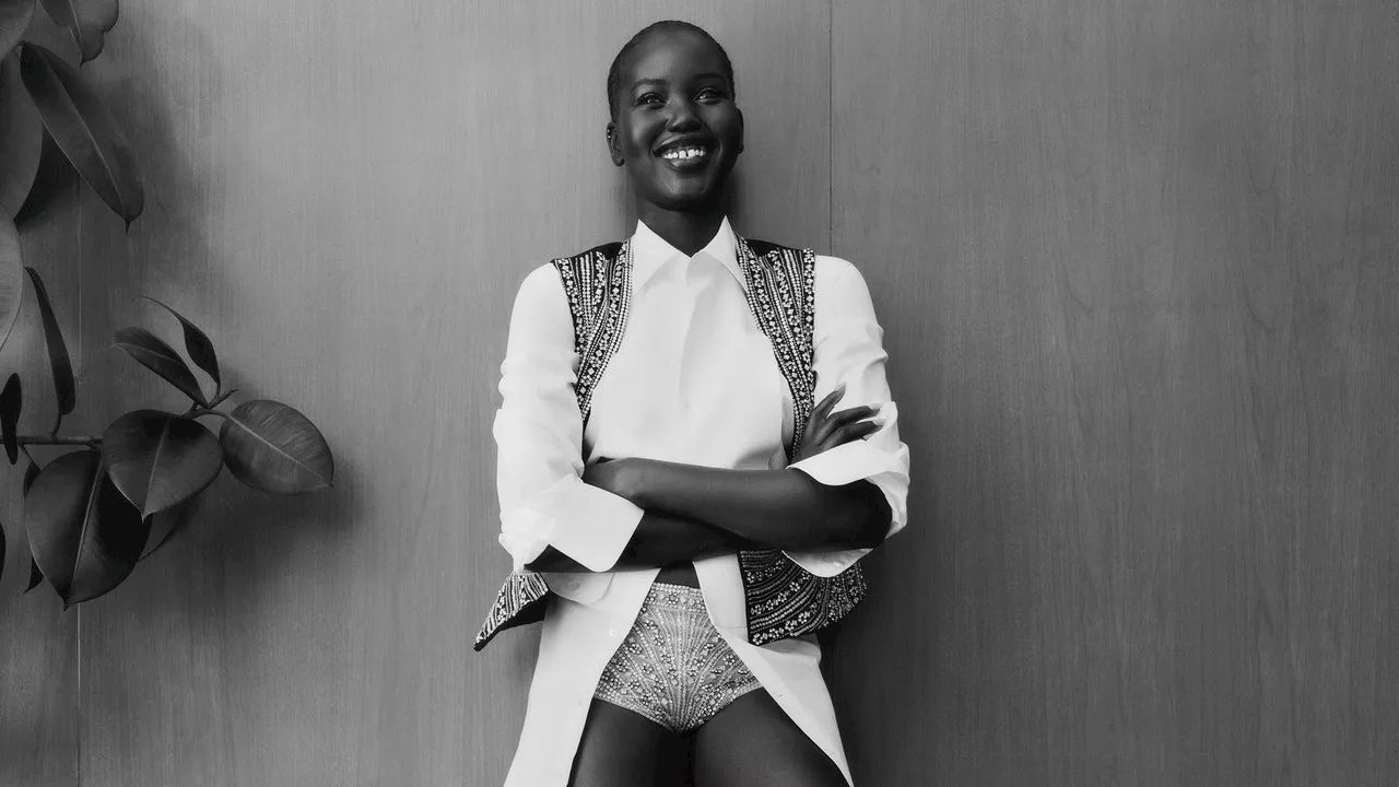 See Adut Akech Shine In Spring's Most Shimmery, Glittering Pieces