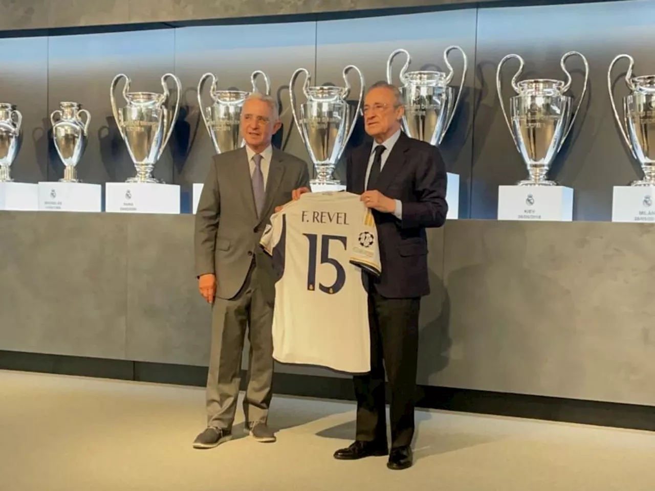 Expresidente Álvaro Uribe se reunió con Florentino Pérez, presidente del Real Madrid