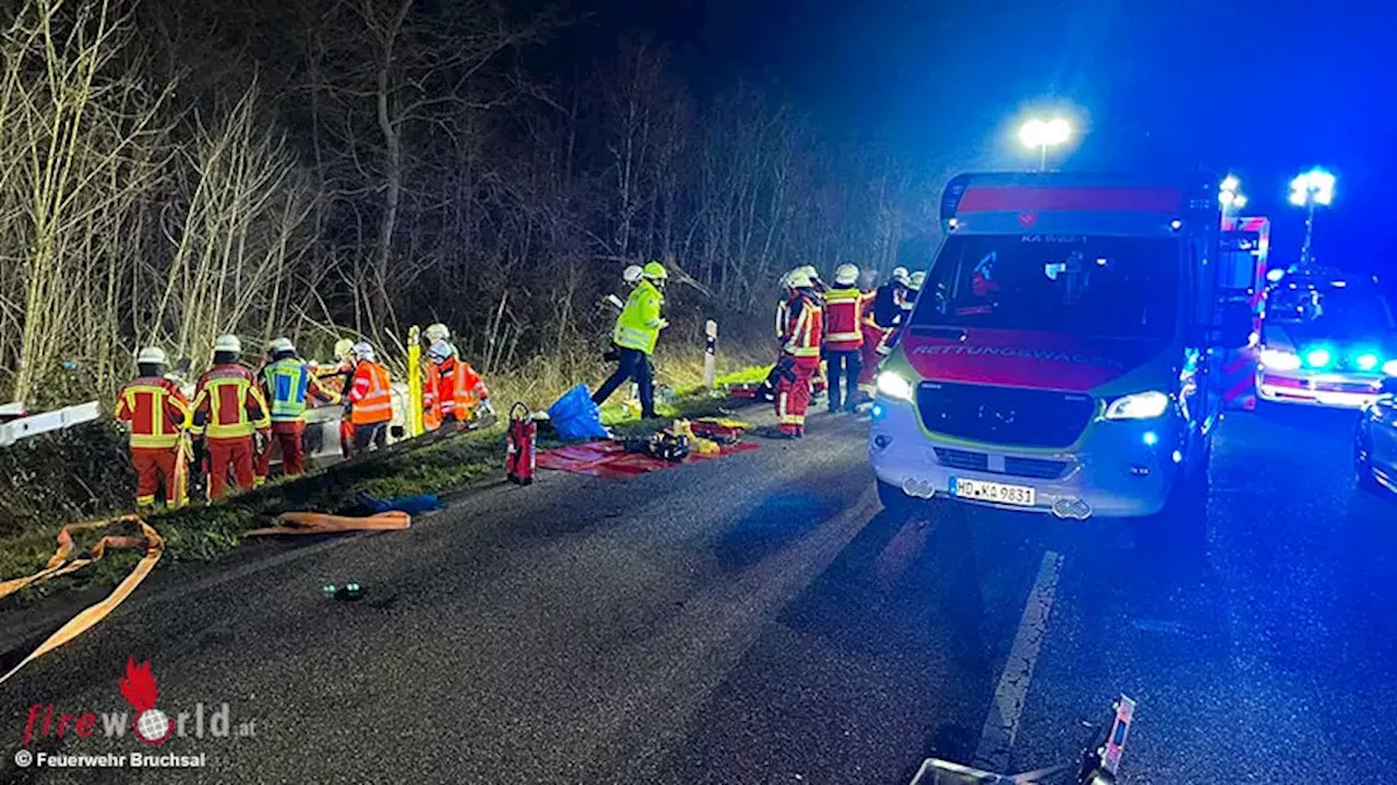 D: Mobiltelefon holt durch automatische Unfallerkennung Hilfe zu Pkw-Unfall in Bruchsal