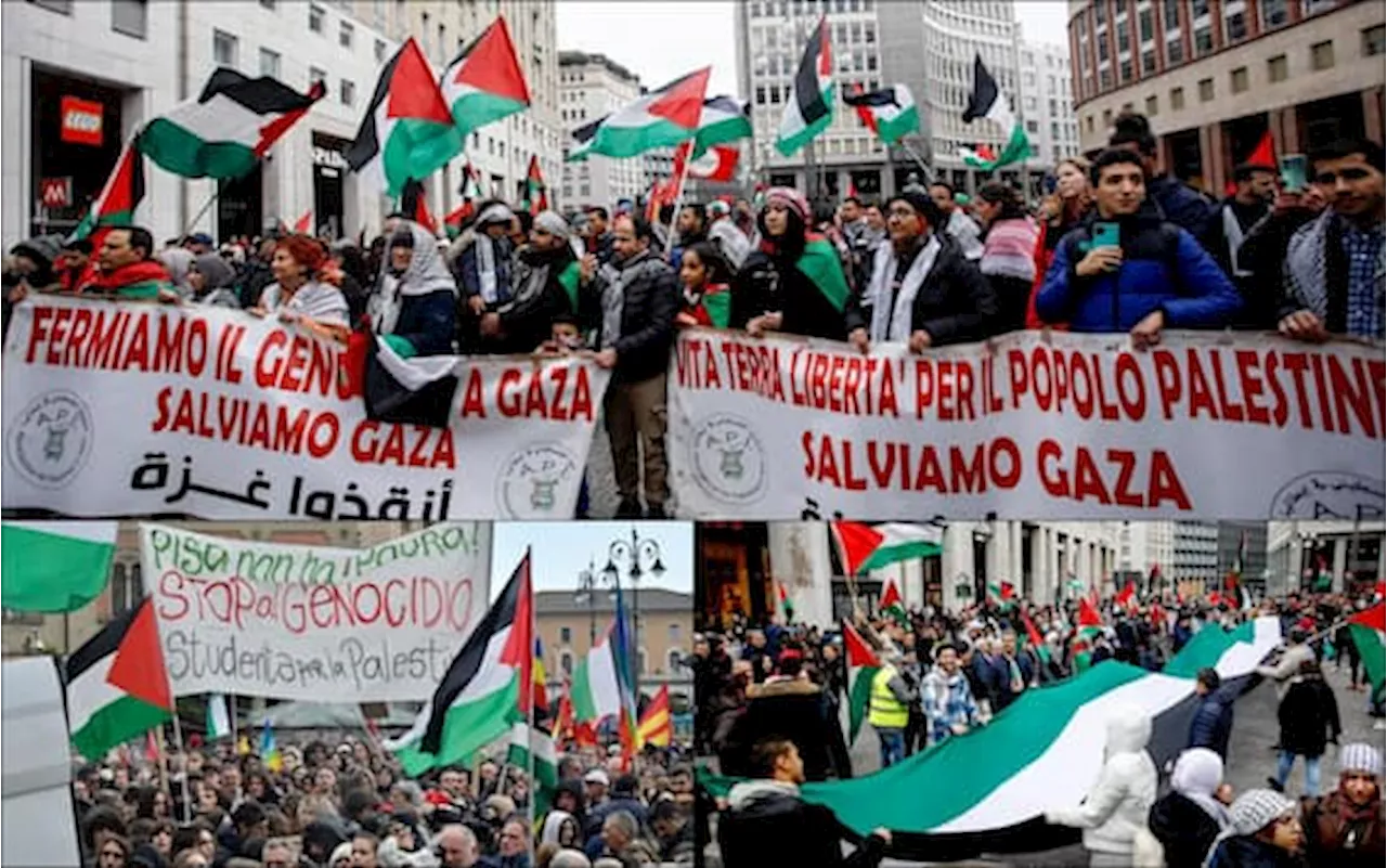 Cortei pro Palestina, da Milano a Roma ancora in migliaia nelle piazze