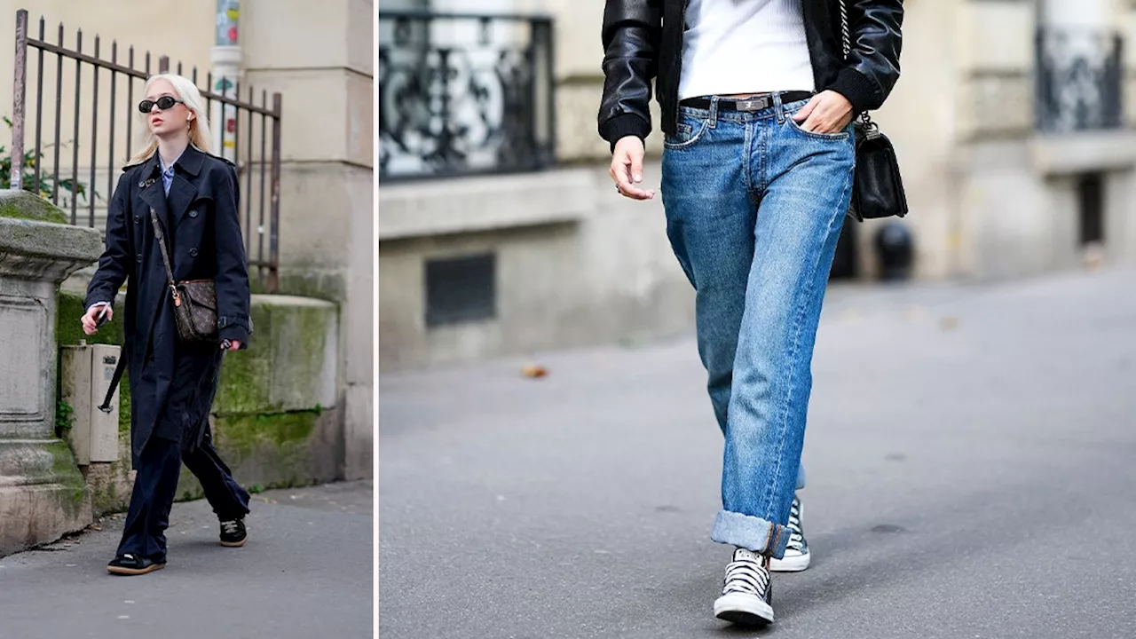 Cómo llevar tenis con jeans para la oficina en marzo 2024, según tendencias del street style