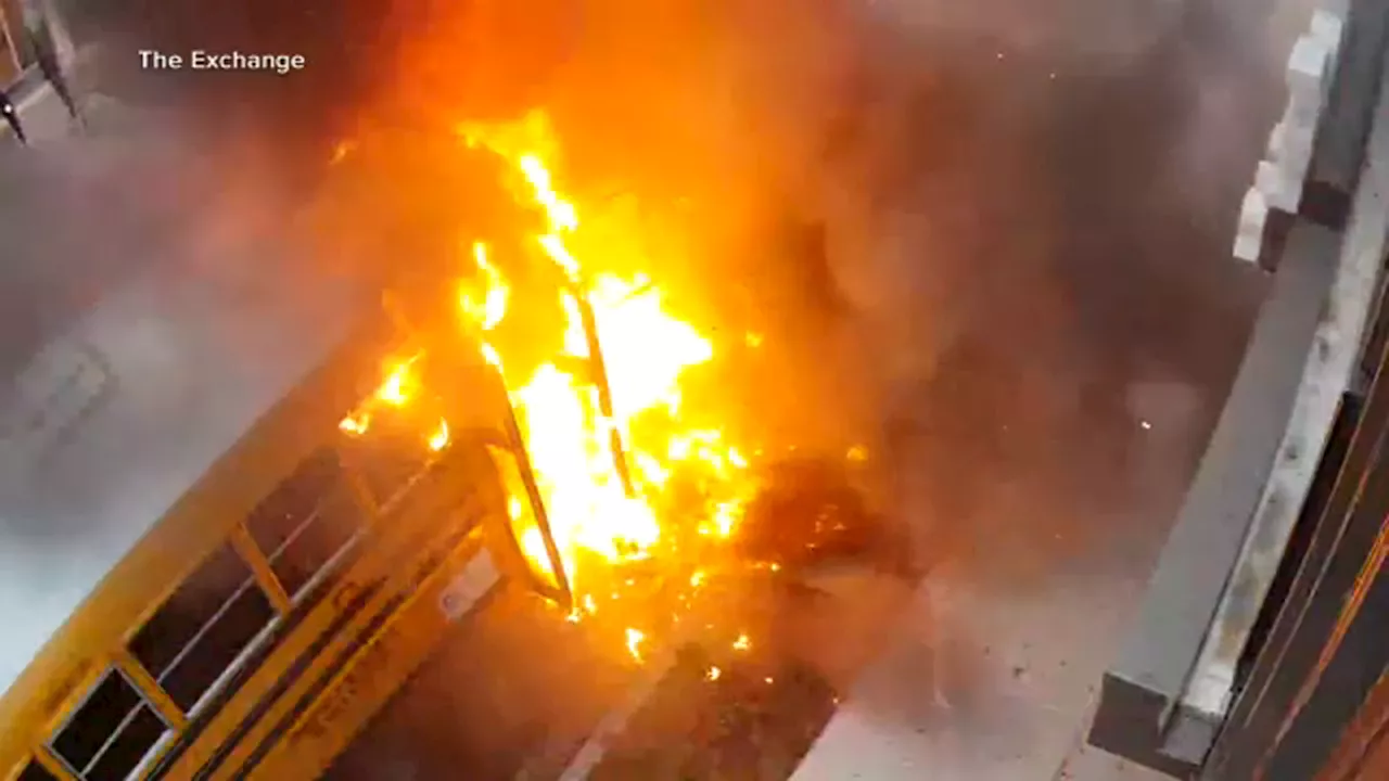 Hero bus driver saves children moments before school bus catches fire