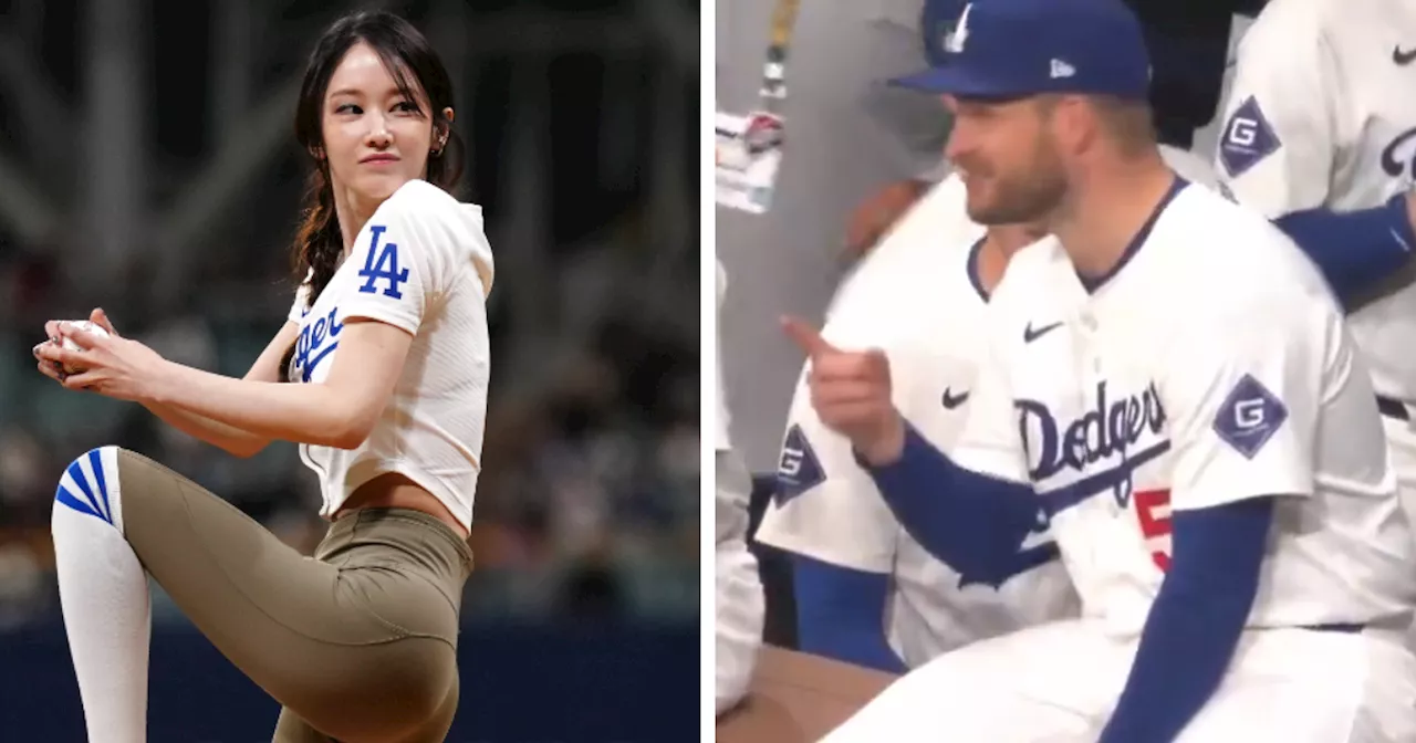 Dodgers Baseball Players Left Smitten Over Korean Actress’ First Pitch At A Game In Seoul