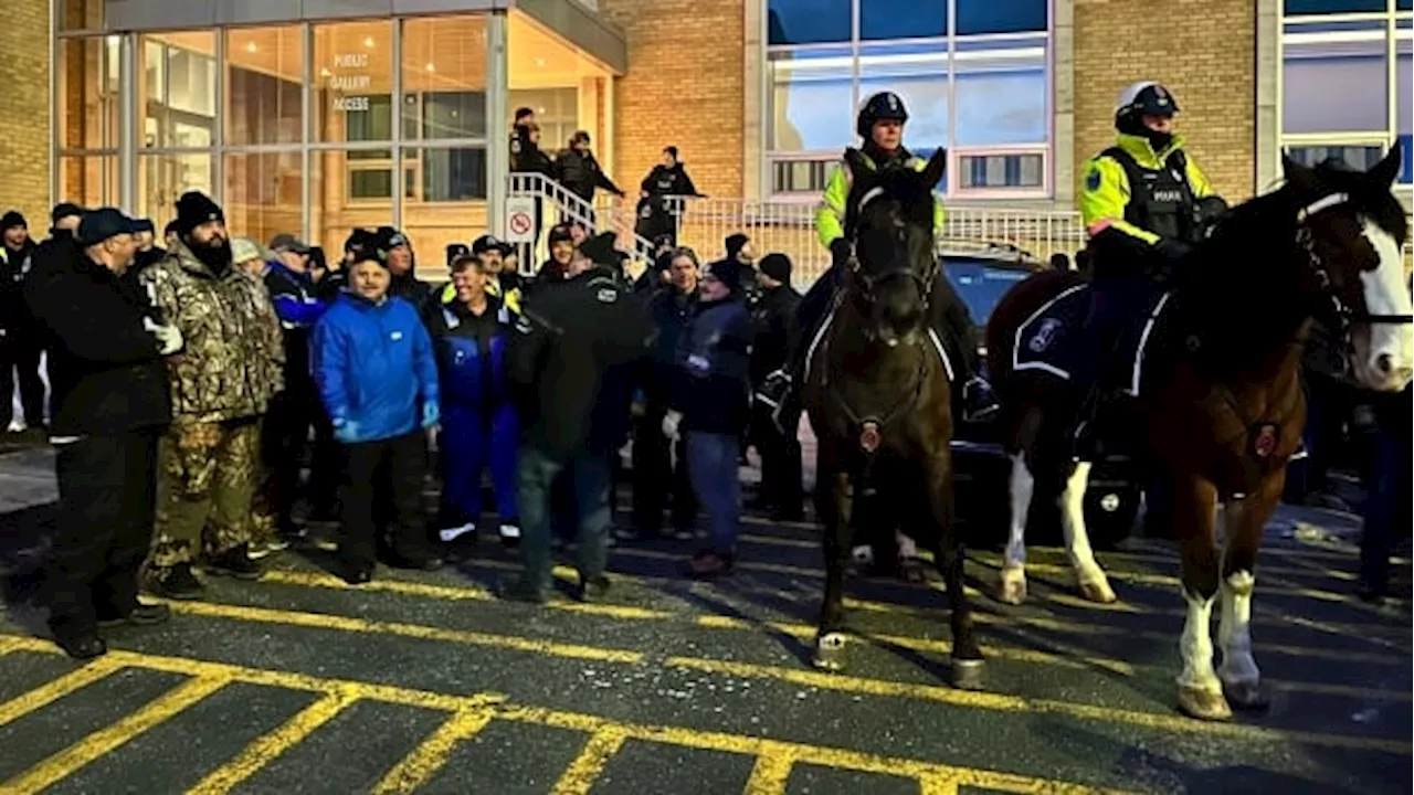 Police clash with fish harvesters as protest intensifies on budget day in N.L.