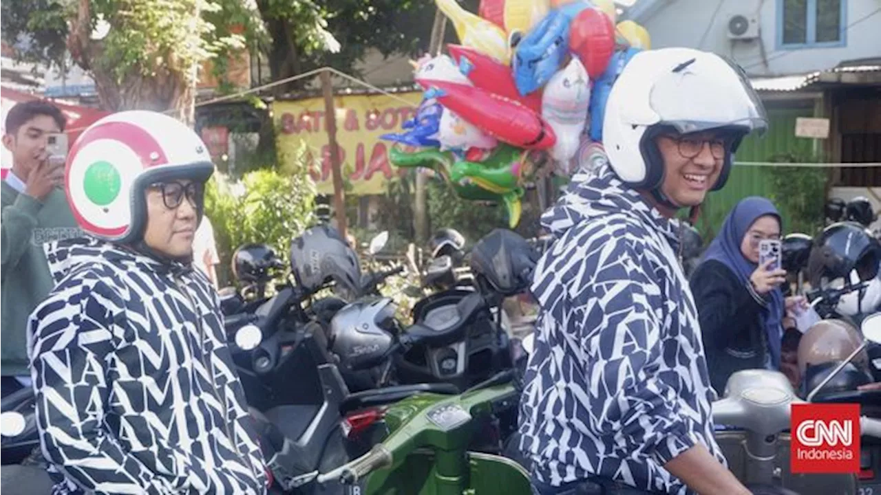 Anies-Cak Imin Naik Vespa ke Benhil 'War Takjil' Jelang Pengumuman KPU