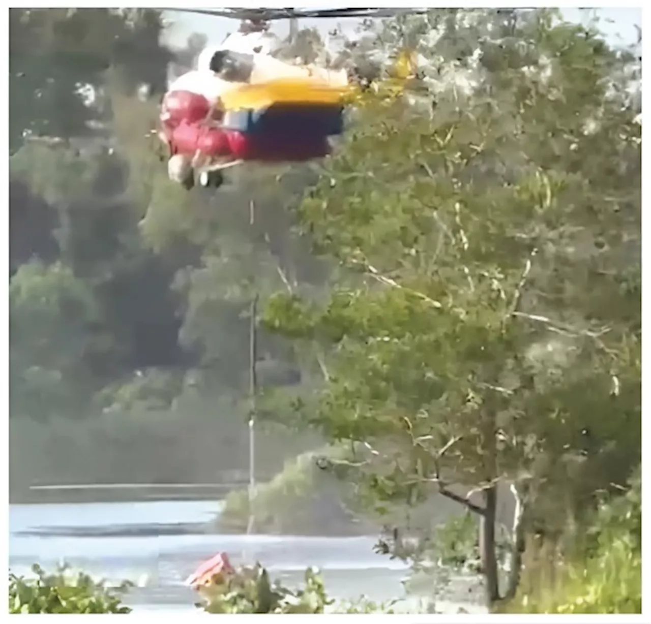 Helicopter used to fight peat fire in Beaufort