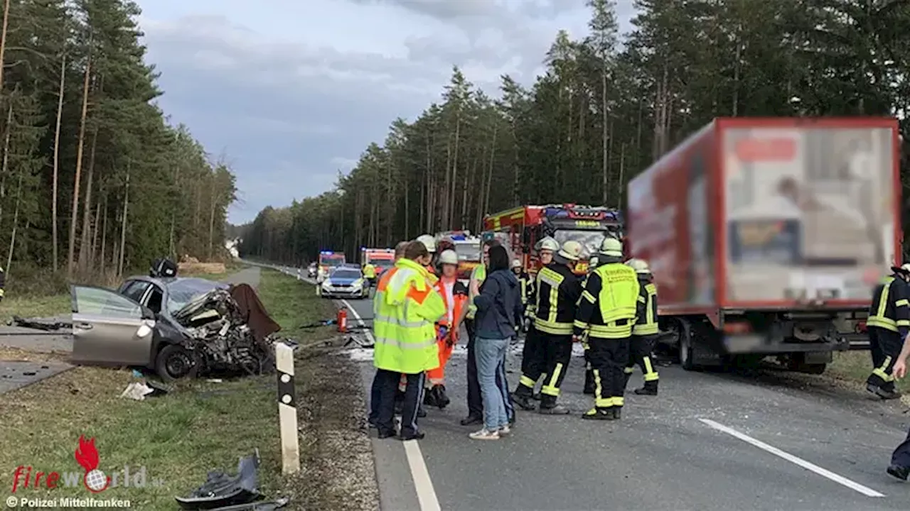 Bayern: 78-Jähriger bei Frontalkollision mit Lkw bei Winkelhaid tödlich verletzt