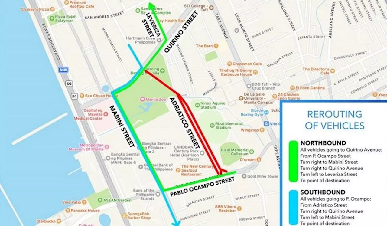 Manila road closures on Mar. 25–26, 2024 for FIFA World Cup 2026 Qualifiers