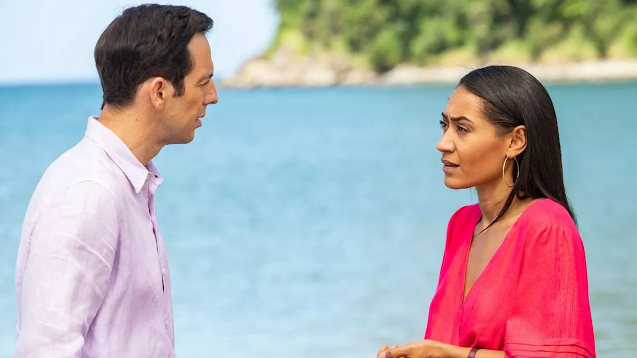 Death in Paradise series 13 finale spoiler photos tease tense Neville and Florence moment