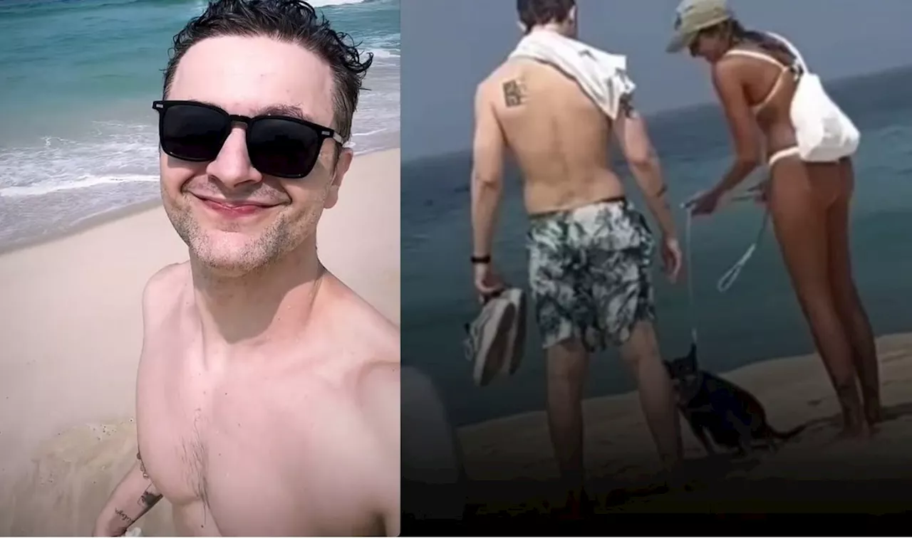 Ex de Sandy, Lucas Lima é flagrado com loira em praia no Rio; vídeo