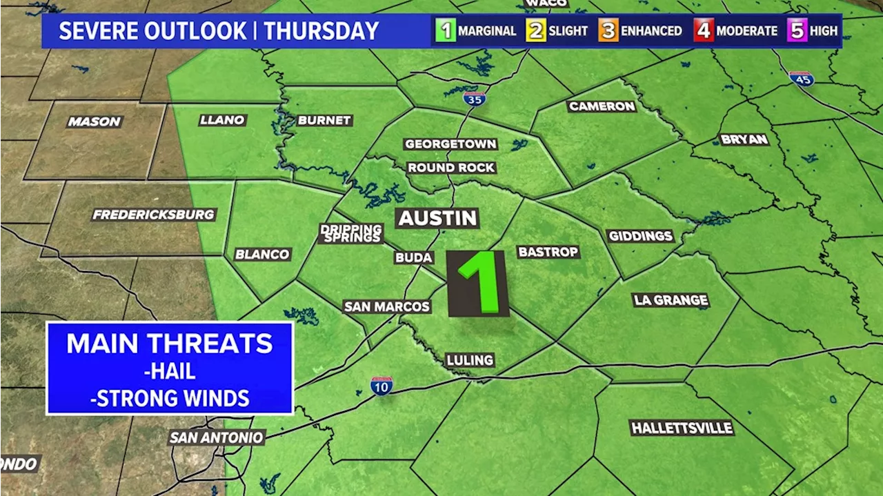 A few strong storms possible across Central Texas on Thursday