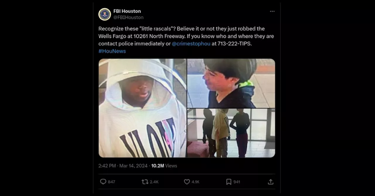 ‘Little Rascals’ trio, ages 11, 12 and 16, arrested for robbing Houston bank