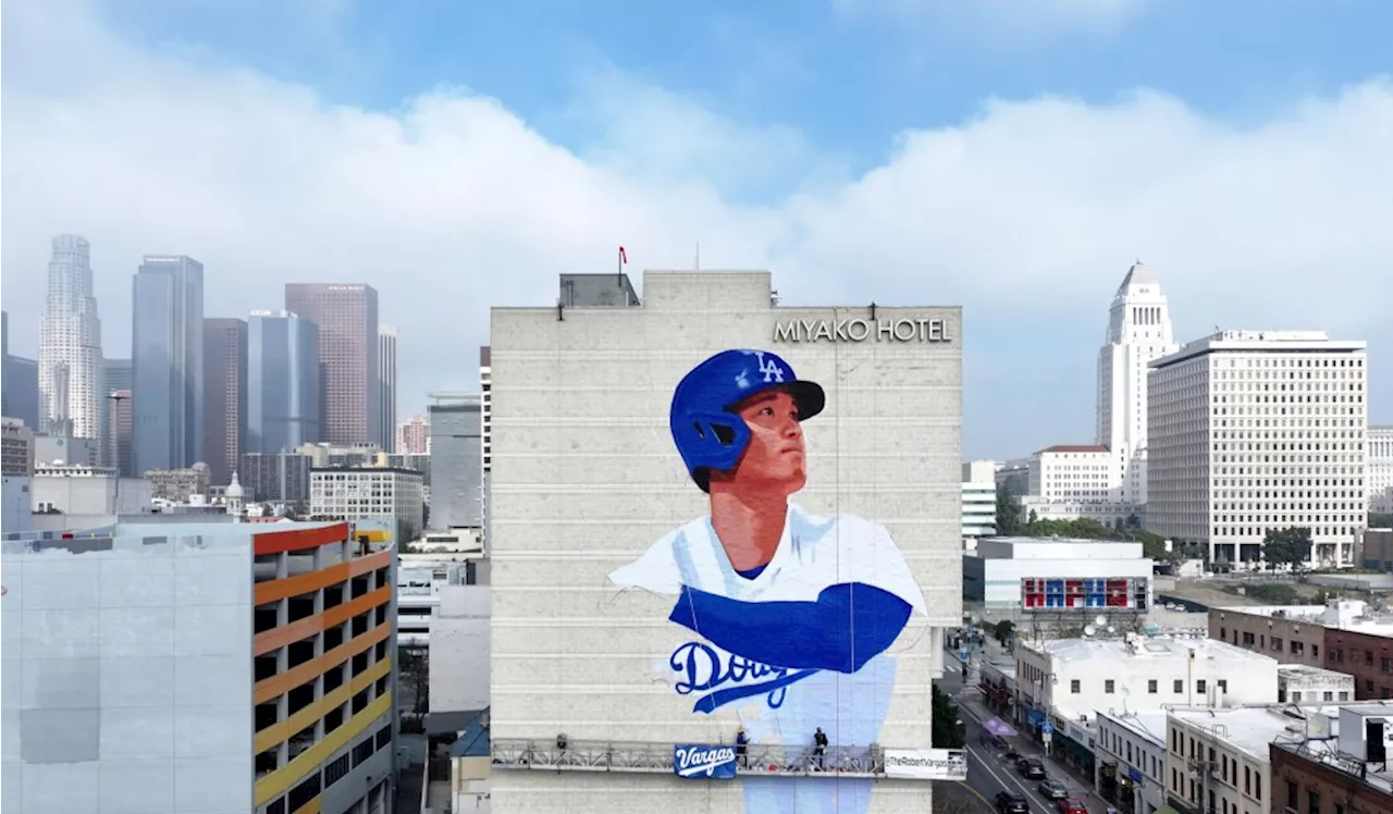 Shohei Ohtani is now an iconic mural, 150 feet tall, on hotel in Little Tokyo