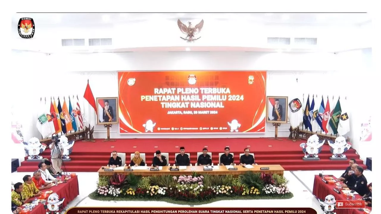 KPU Tetapkan PDIP Juara Pemilu 2024, Disusul Partai Golkar dan Gerindra