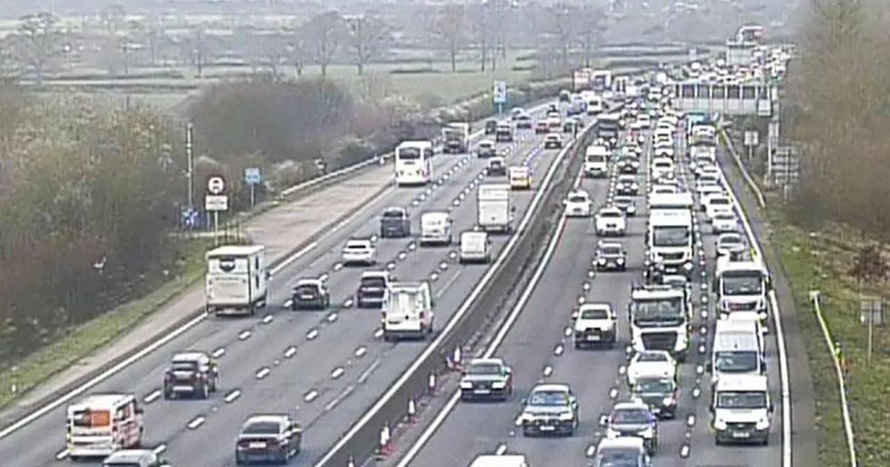 M26 closure leads to major disruption at rush hour following van crash