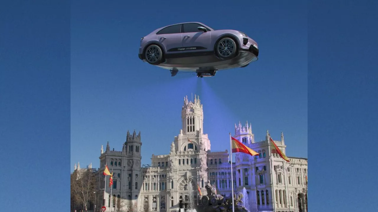 Porsche presenta su nuevo Macan eléctrico con un zepelín volador por varias ciudades