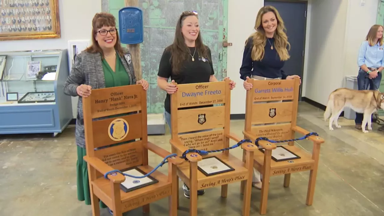 Special chairs dedicated to Fort Worth police officers who died in the line of duty