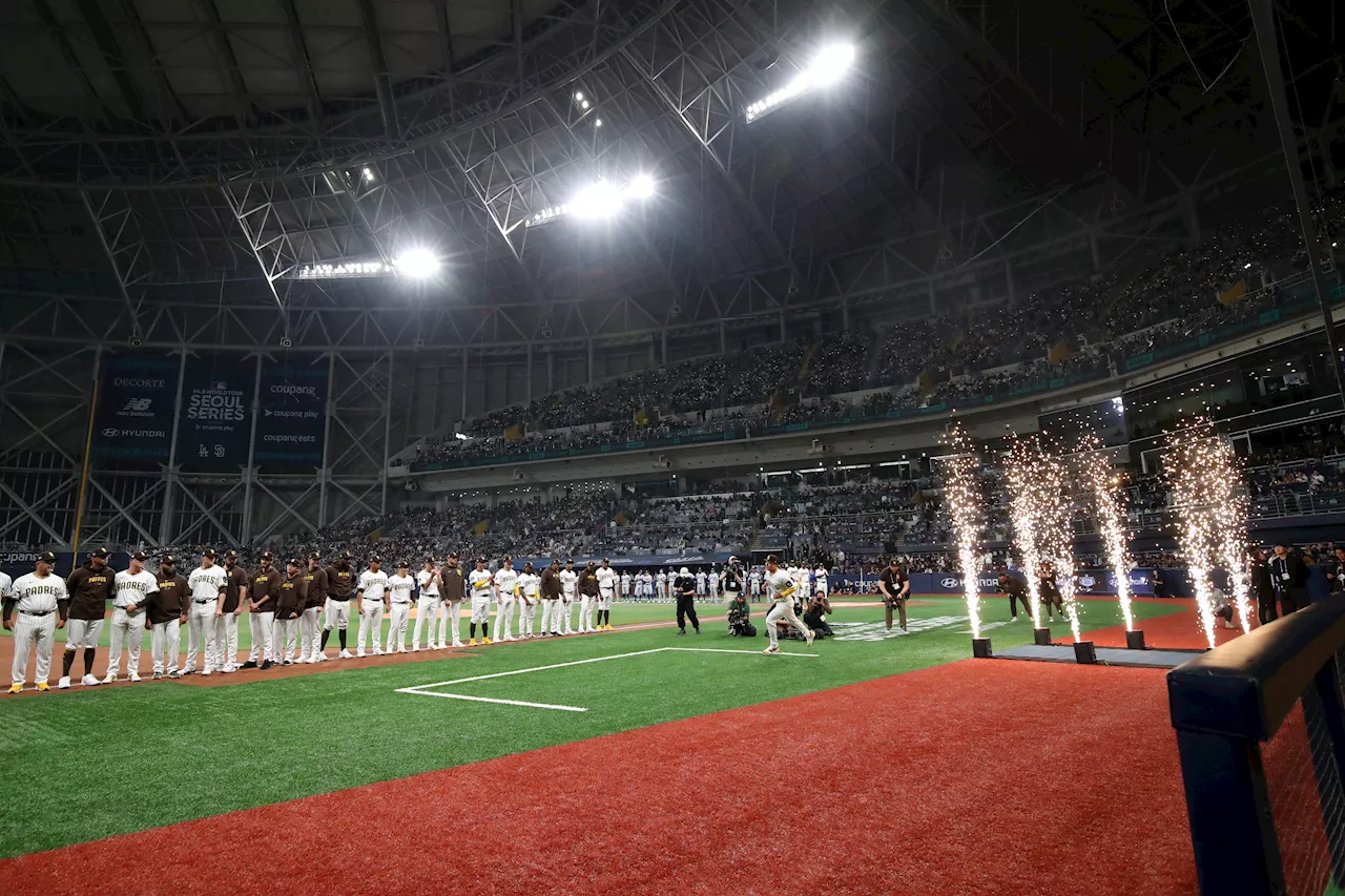 Padres lose Seoul Series opener to Dodgers after wild broken glove incident