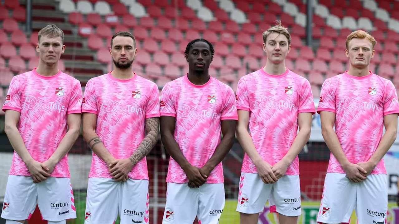 FC Emmen treedt aan in roze shirts om aandacht te vestigen op zaadbalkanker