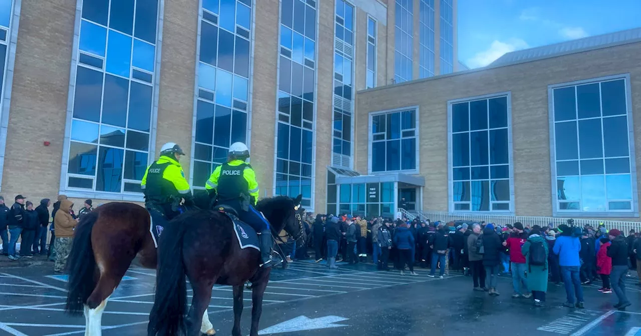 'We’re looking for a better life for our kids': Protesters outside Confederation Building say they don't want fishery to be controlled by government anymore