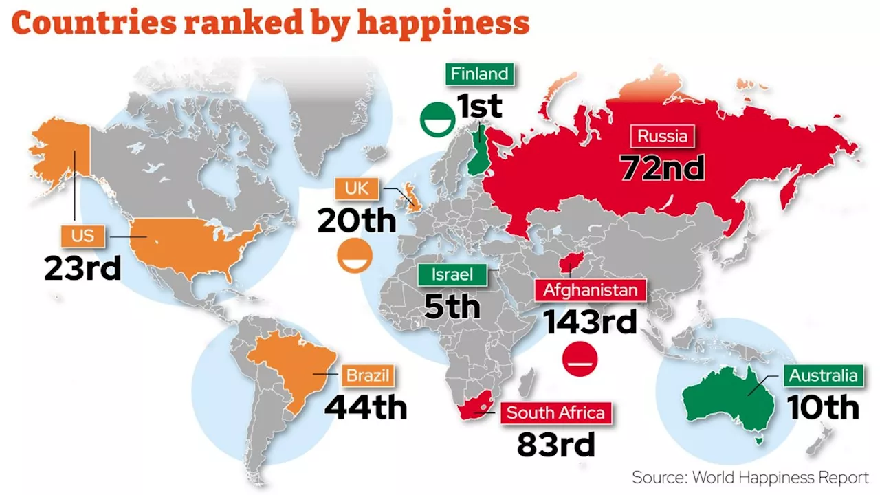 The world’s happiest countries mapped as UK drops down the leaderboard