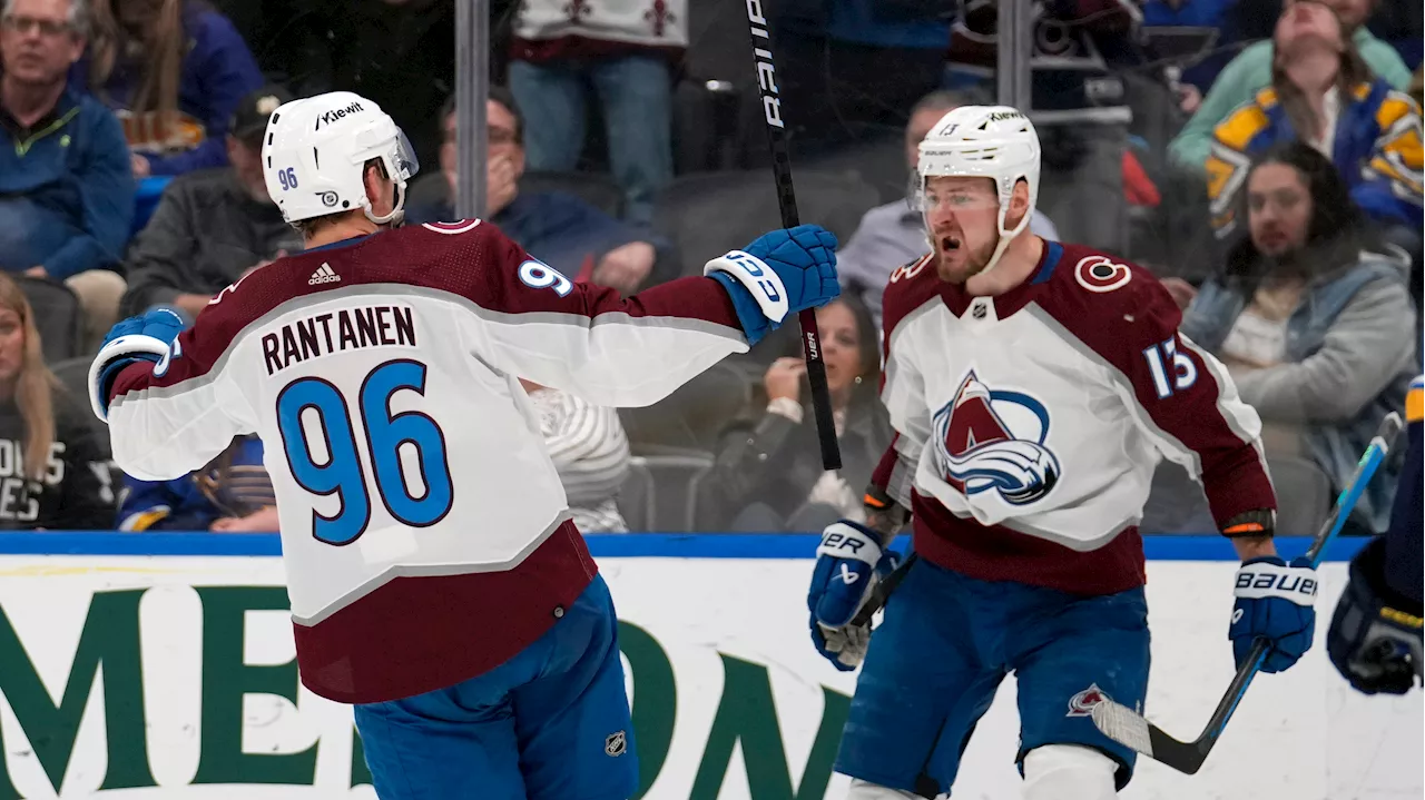 Rantanen's seventh career hat trick leads surging Avs past Blues