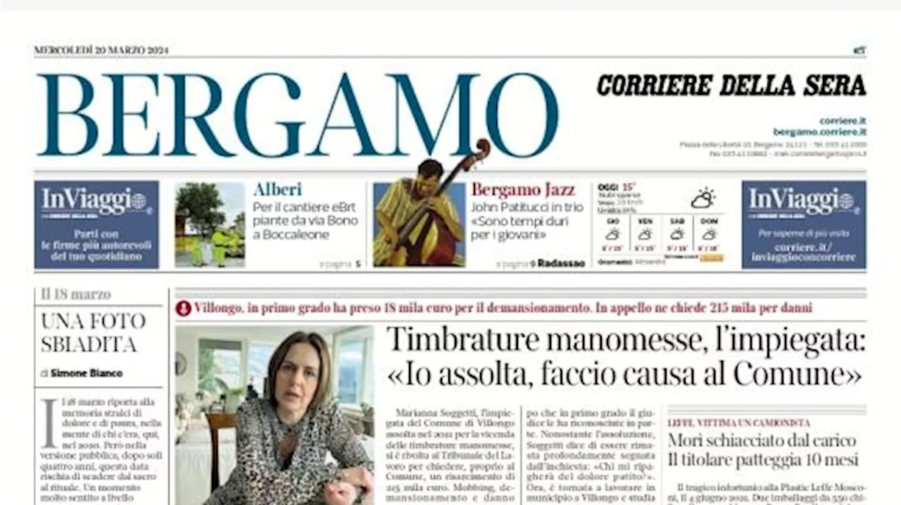 La prima pagina del Corriere di Bergamo: 'Il Gewiss di Lego fa sognare quello vero'