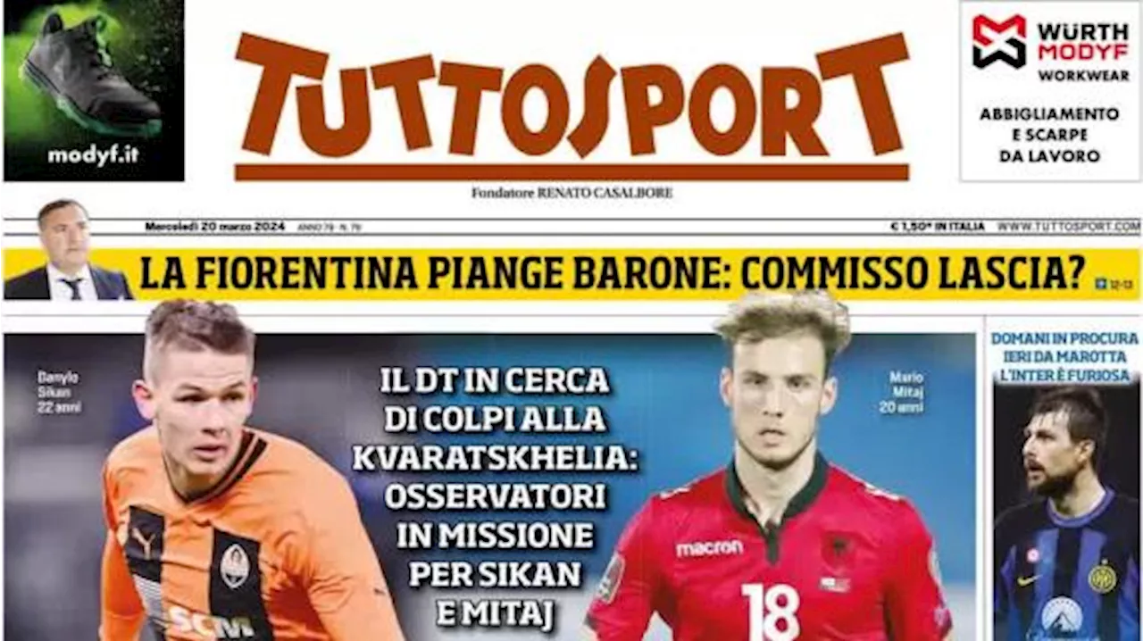 Tuttosport apre con le mosse di mercato bianconere: 'Juve, via alle Giuntolate'