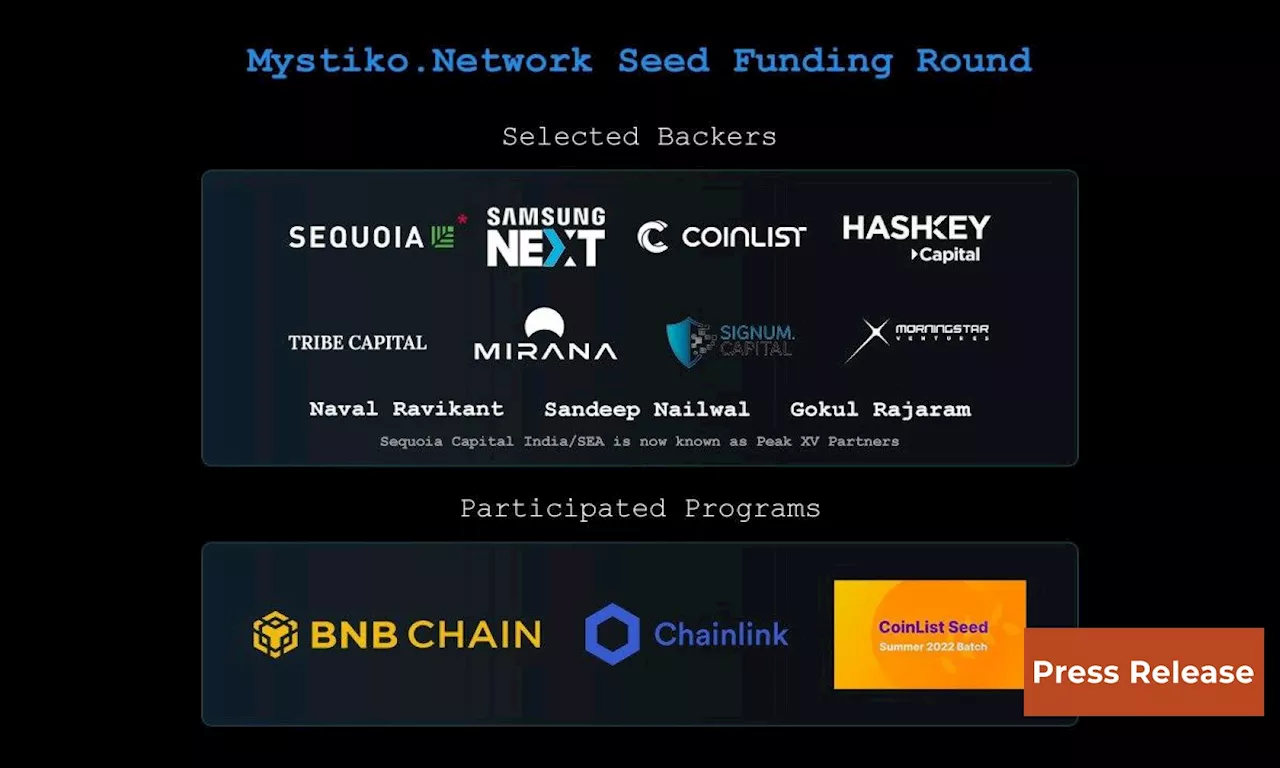  Mystiko.Network Completed a 18 Million USD Seed Funding Round