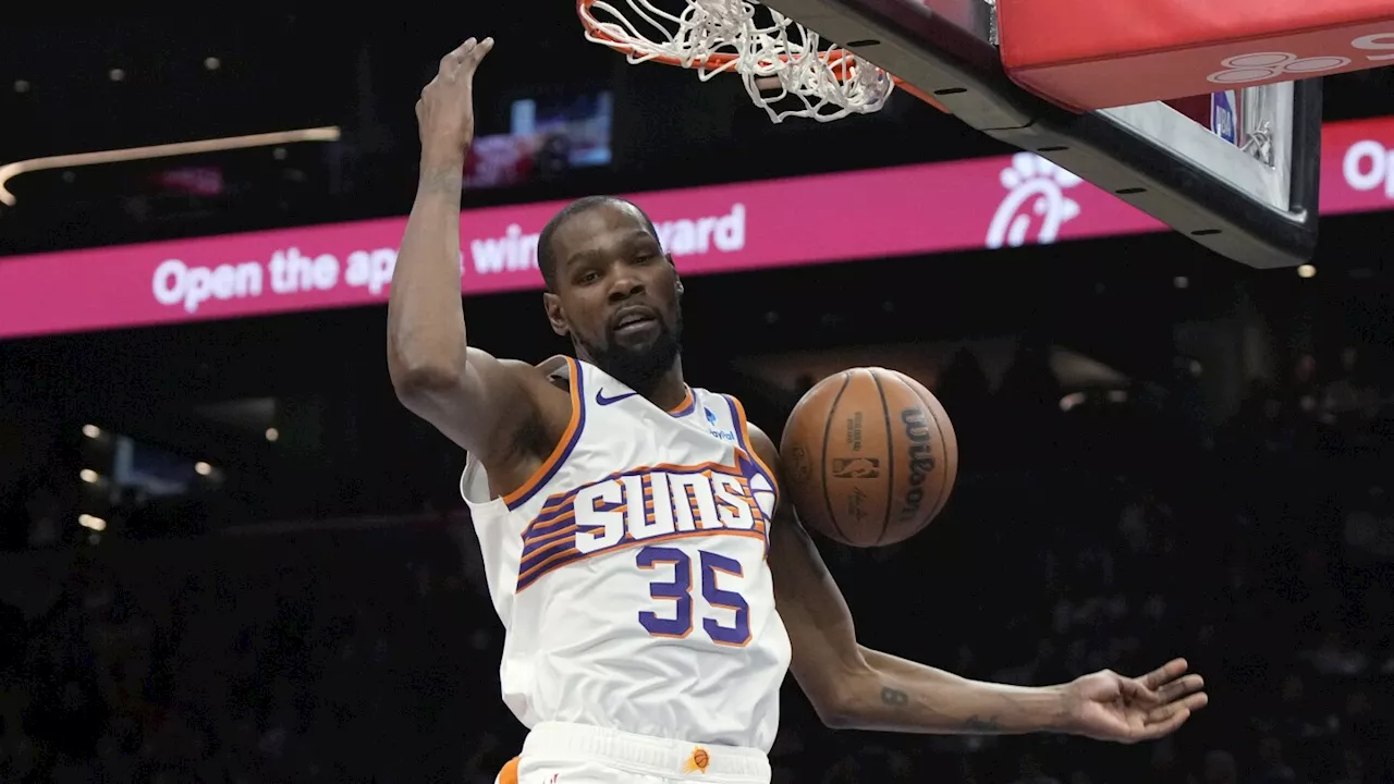 Kevin Durant continues climb up NBA career scoring list, passes Shaq for eighth place