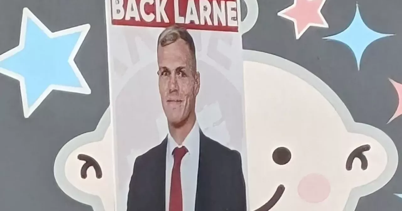 Larne Football Club's comical 'election' posters give local MLA a scare