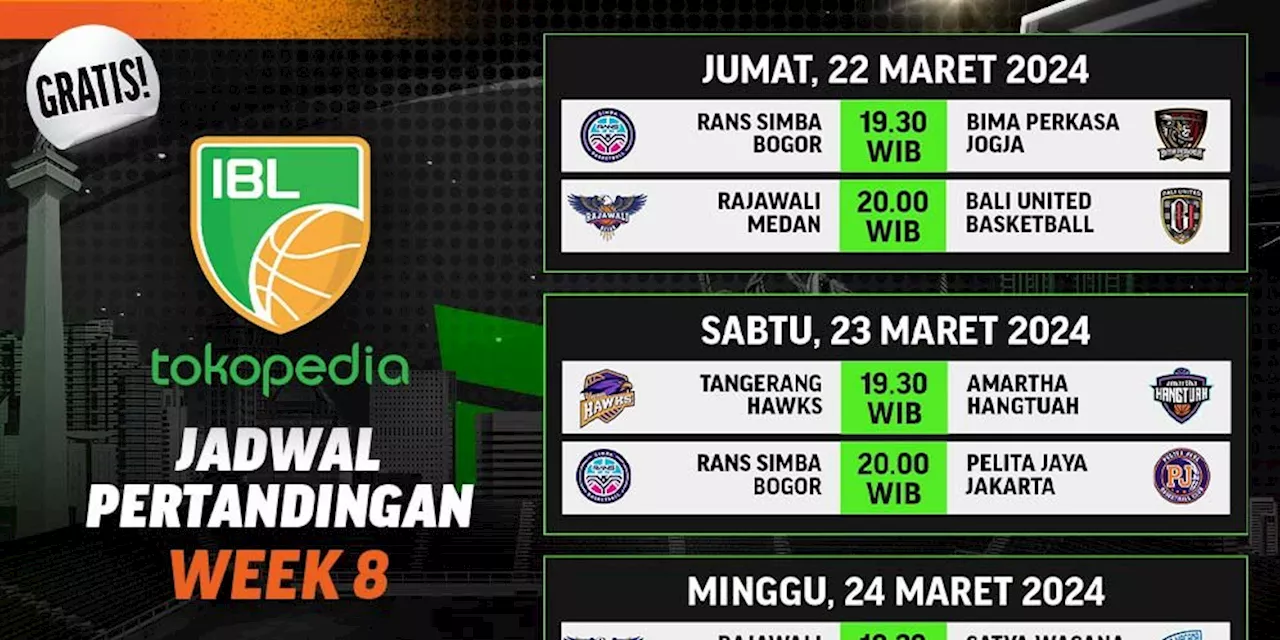 Jadwal Siaran Langsung Pekan 8 IBL Indonesia 2024 di Vidio, 22-24 Maret 2024